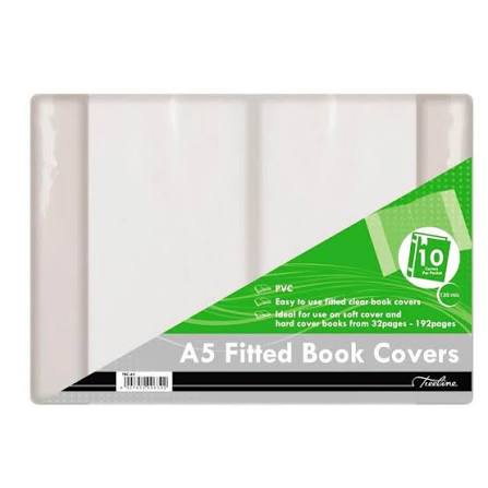 A5 Clear Pre-cut Book Covers (set of 5)